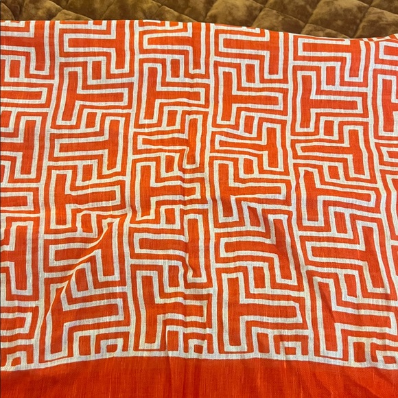 Tory Burch Oblong Scarf in Sweet Tangerine - Picture 1 of 8